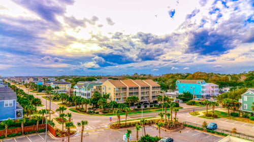 City view of Surfside Beach, SC from our oceanfront hotel.