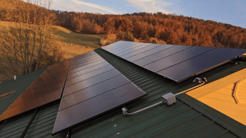 closeup of a solar panel on a roof