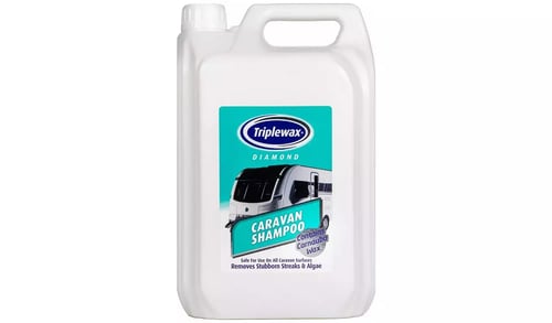 white triplewax caravan shampoo bottle