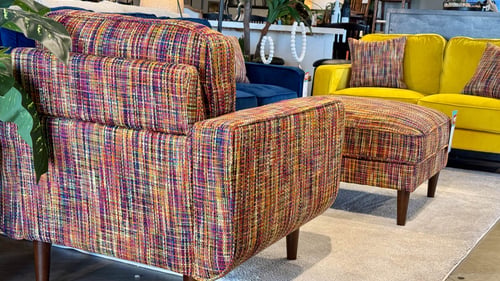Woodbury Slumberland Furniture colorful sofa