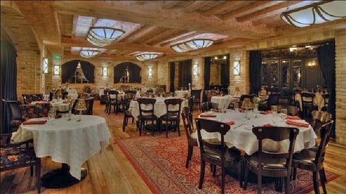 Roxy's Restaurant and Bar main dining room at Eldorado Hotel & Casino in Reno, Nevada. Roxy's chefs' hand-select top cuts of meats, poultry and fish to create exquisite entrées prepared in a specialty wood-fired oven. Roxy's wait staff has a vast knowledge of fine wines and liquors, and expert pastry chefs create scrumptious breads, soufflés, tarts, sorbets and more, in an exhibition bakery. The food is exquisite, but the atmosphere is remarkable. Neighboring Eldorado’s magnificent Fountain of Fortune, Roxy at Eldorado Hotel & Casino in Reno, Nevada, showcases seven different exterior and interior architectures, creating an enchanting European ambiance.