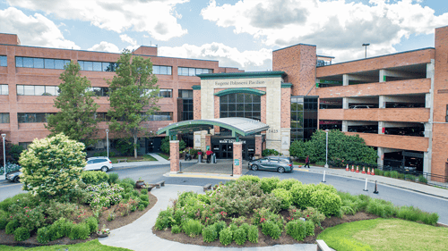 Exterior image of the main entrance of Rochester General Hospital