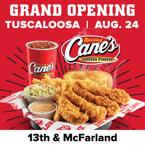 Raising Cane's is Coming Soon to Tuscaloosa.