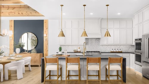 Spacious kitchens with large center islands