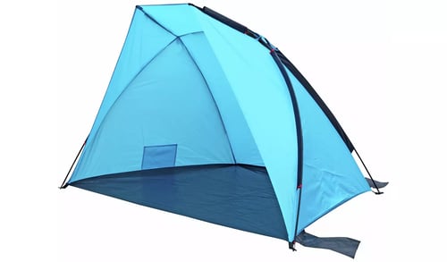 blue sun shelter tent-like structure for beach
