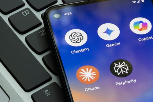 a phone with AI apps on the screen
