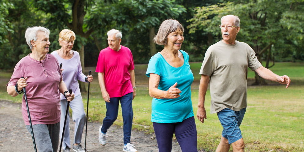older adults walking