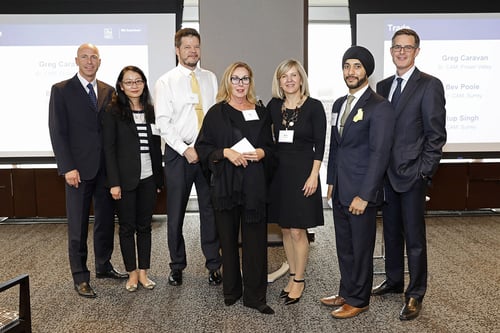 RBC BC Commercial Trade Partner Services Winners awarded by [L & R]: Joe Olivier - Regional Vice President - BFS BC, Kris Depencier - Regional President, RBC Toronto, & Todd Shewfelt - Regional Vice President - BFS BC.