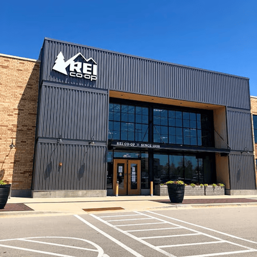 The front of the REI store in Vernon Hills, Illinois