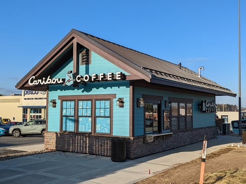 Storefront of the Caribou Coffee at 600 South Military Ave in Green Bay