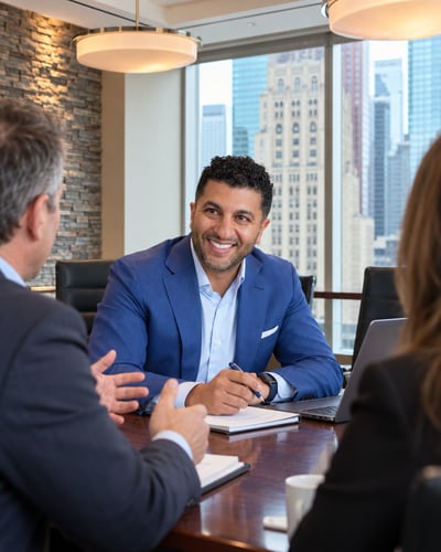 Mike Morgan meeting with clients
