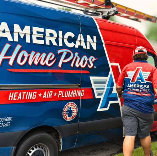 Team member with  service van