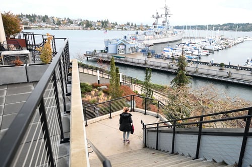 Walking Down the Stairs Marina Square Express YMCA