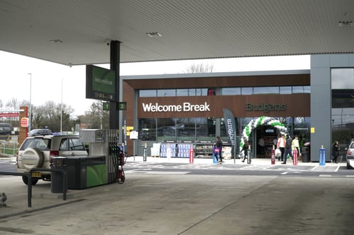 Welcome Break Newark Service Area located on the outskirts of the market town of Newark-on-Trent in Nottinghamshire, just off the A1.
