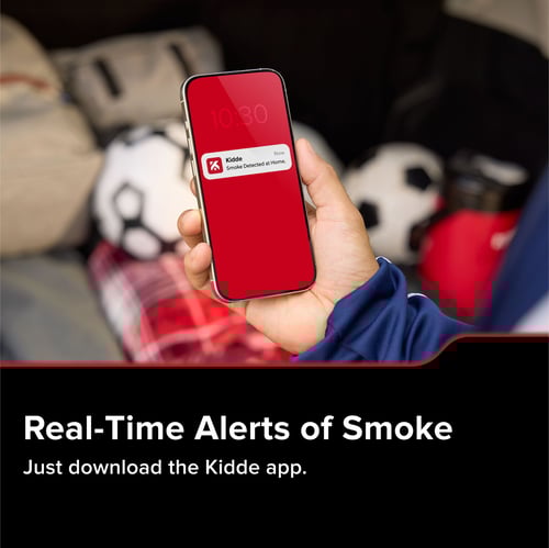 Real-Time Alerts of Smoke, Just download the Kidde app.