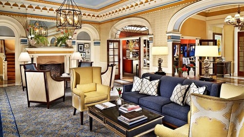 The luxurious Fireside event venue at the Grande Colonial Hotel in La Jolla, CA