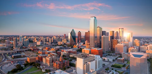 Ariel view of downtown Dallas Texas