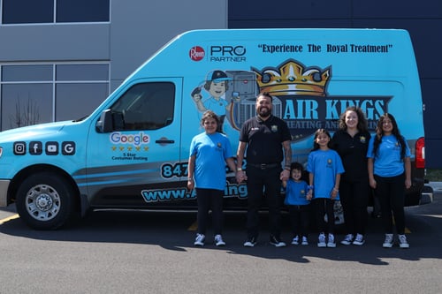 Family moments captured in front of our trusty service van!