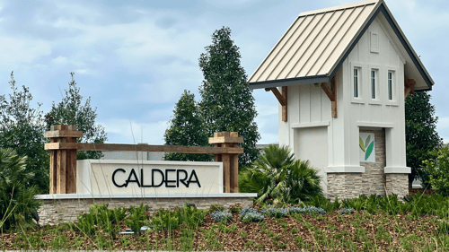 Exterior community sign of new home community by Pulte Homes