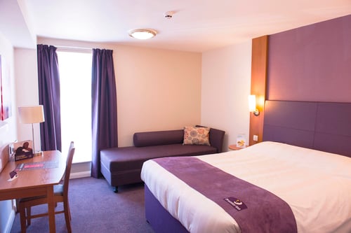 Premier Inn room with double bed and sofa