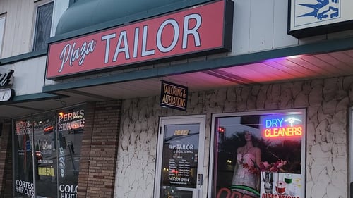Plaza Tailor & Bridal Sewing Store entrance