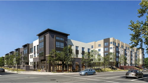 Apartment building at Huntington Apartment Homes, South San Francisco, CA