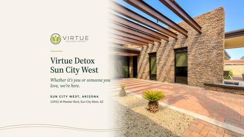 Entrance courtyard at Virtue Detox in Sun City West, Arizona