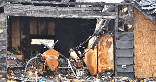 House with fire damage