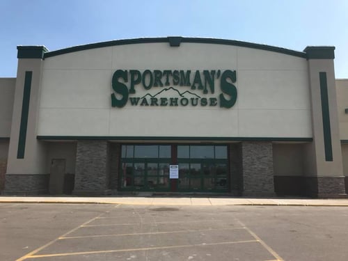 The front entrance of Sportsman's Warehouse in Coon Rapids