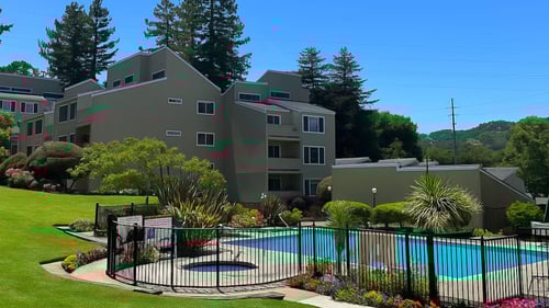 A large house with a pool in the backyard at Hamilton Woods