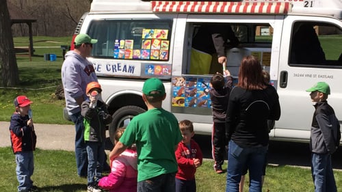 van selling ice cream at a park