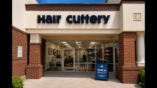 Outside the Hair Cuttery salon in  Windermere