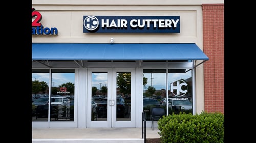 Outside the Hair Cuttery salon in  Fulton