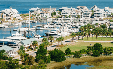 seaside retirement community with marina