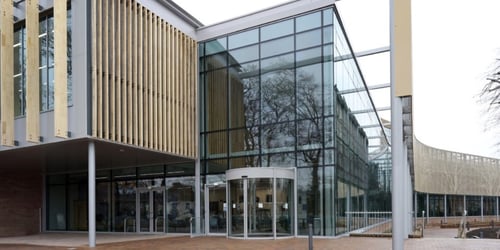 Photo of the front of the building at Morpeth Sports and Leisure Centre