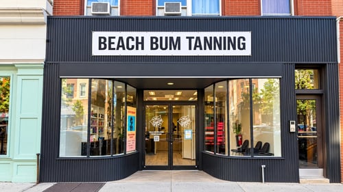 Beach Bum store front in Hoboken Midtown, NJ (Former Sun Tan City) on Washington St