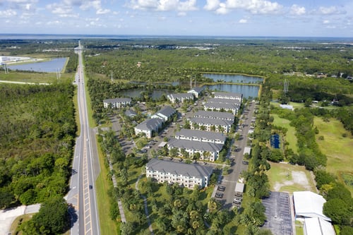 Aerial view of the neighborhood at Allegra at Cocoa in Cocoa, FL 32926