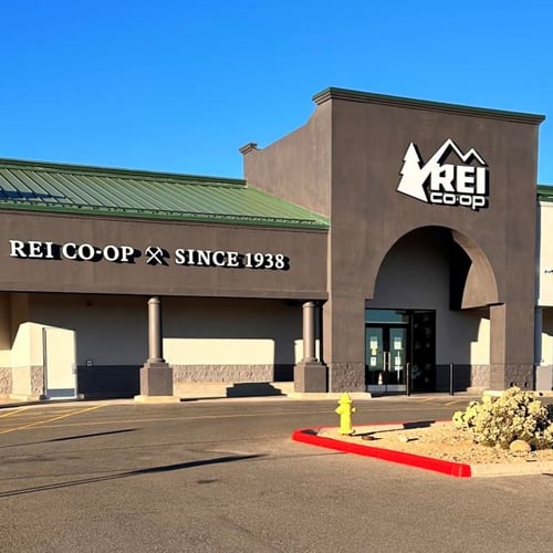 The front of the REI store in Prescott, Arizona