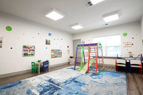 Children's play area at SouthPointe Village Apartments in Fishers, Indiana