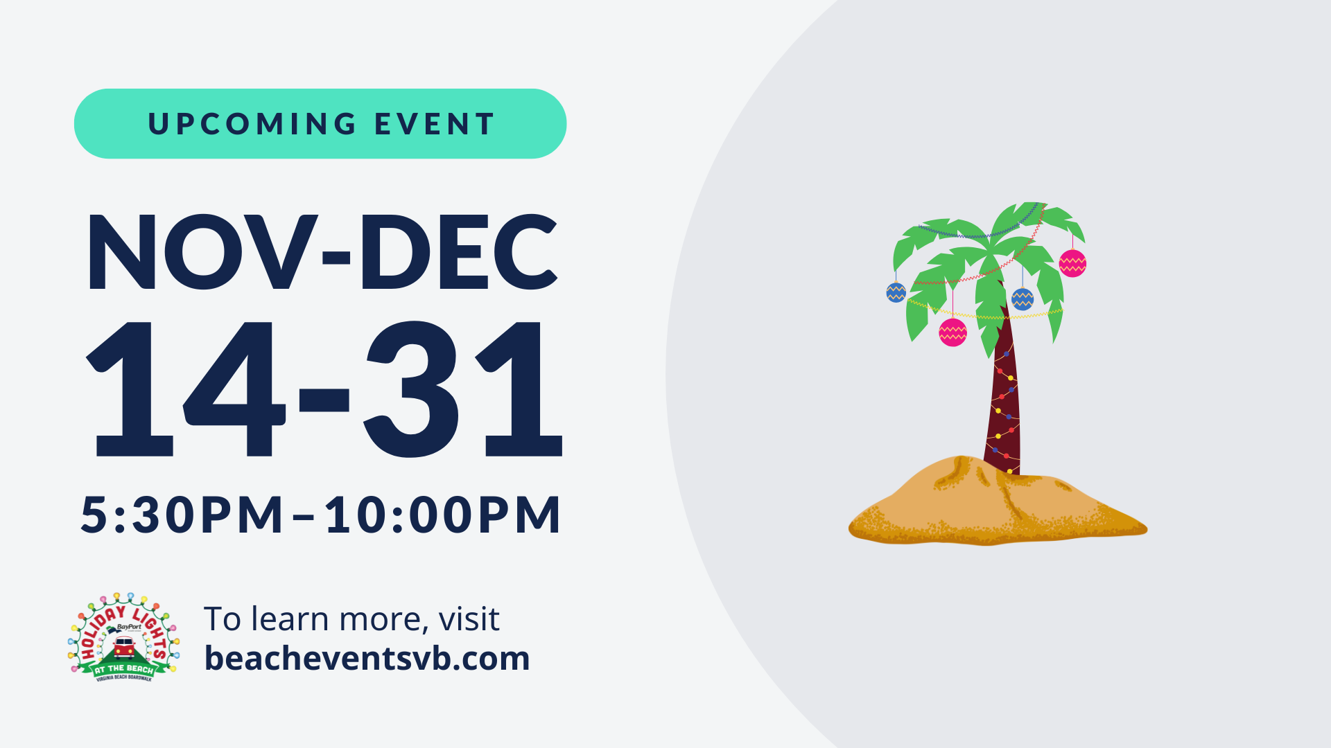 Holiday lights at the beach