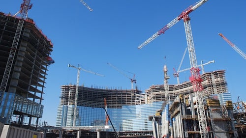 large commercial building being constructed