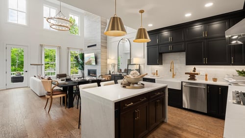 Open-concept living levels