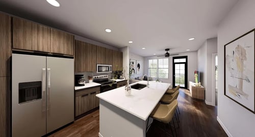 Modern kitchen at Stack at Wheat Ridge in Wheat Ridge, CO