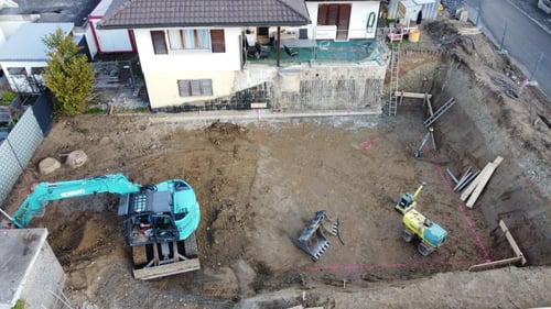 Erdarbeiten, Tiefbau, Baggerarbeiten