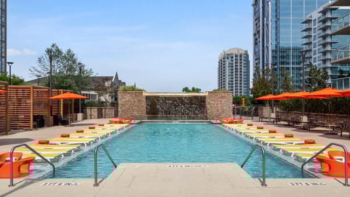 Pool Deck with In-Water Tanning Ledges