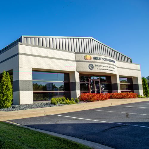 Outside of Great Southern Bank building.
