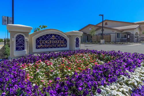 Entrance Logo with a Flower Garden, Edgewater, Pittsburg, CA