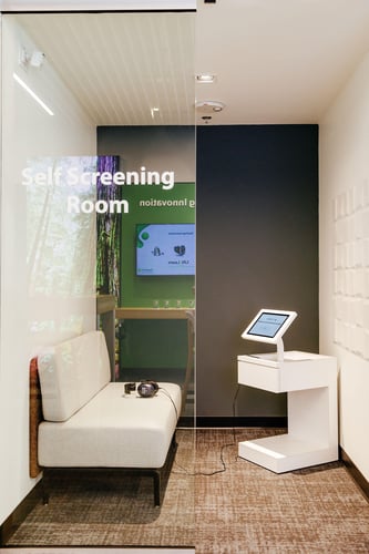Perform a quick test of your hearing yourself in our Self-Screening room, no appointment required, World of Hearing in North Vancouver | Connect Hearing