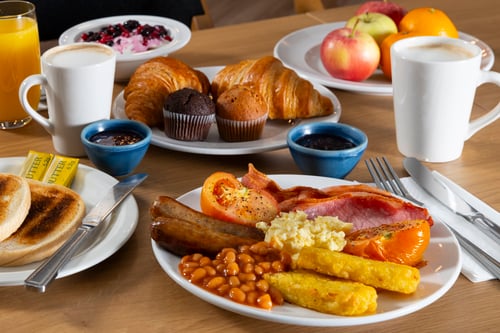 Kickstart your morning with tasty fuel from our breakfast buffet.
