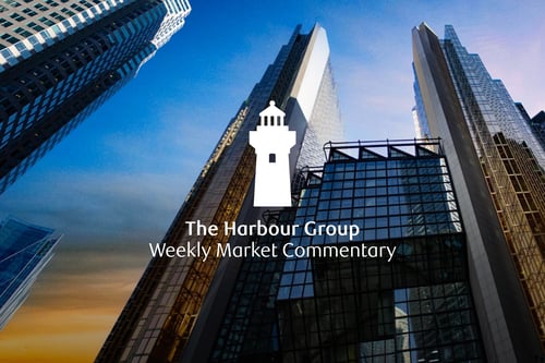 The Harbour Group's white lighthouse logo overlaid on a photo of the Royal Bank Plaza skyscraper in downtown Toronto.